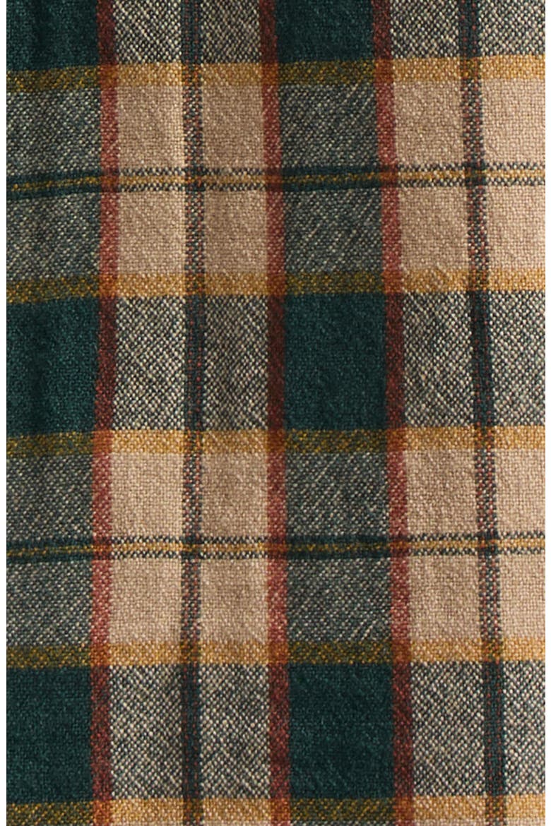 Meridian Check Wool & Linen Snap-Up Shirt, Alternate, color, GREEN