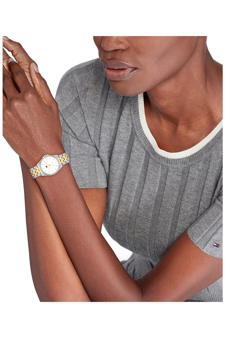 Jade Two Tone Bracelet Watch, 30mm, Alternate, color, WHITE