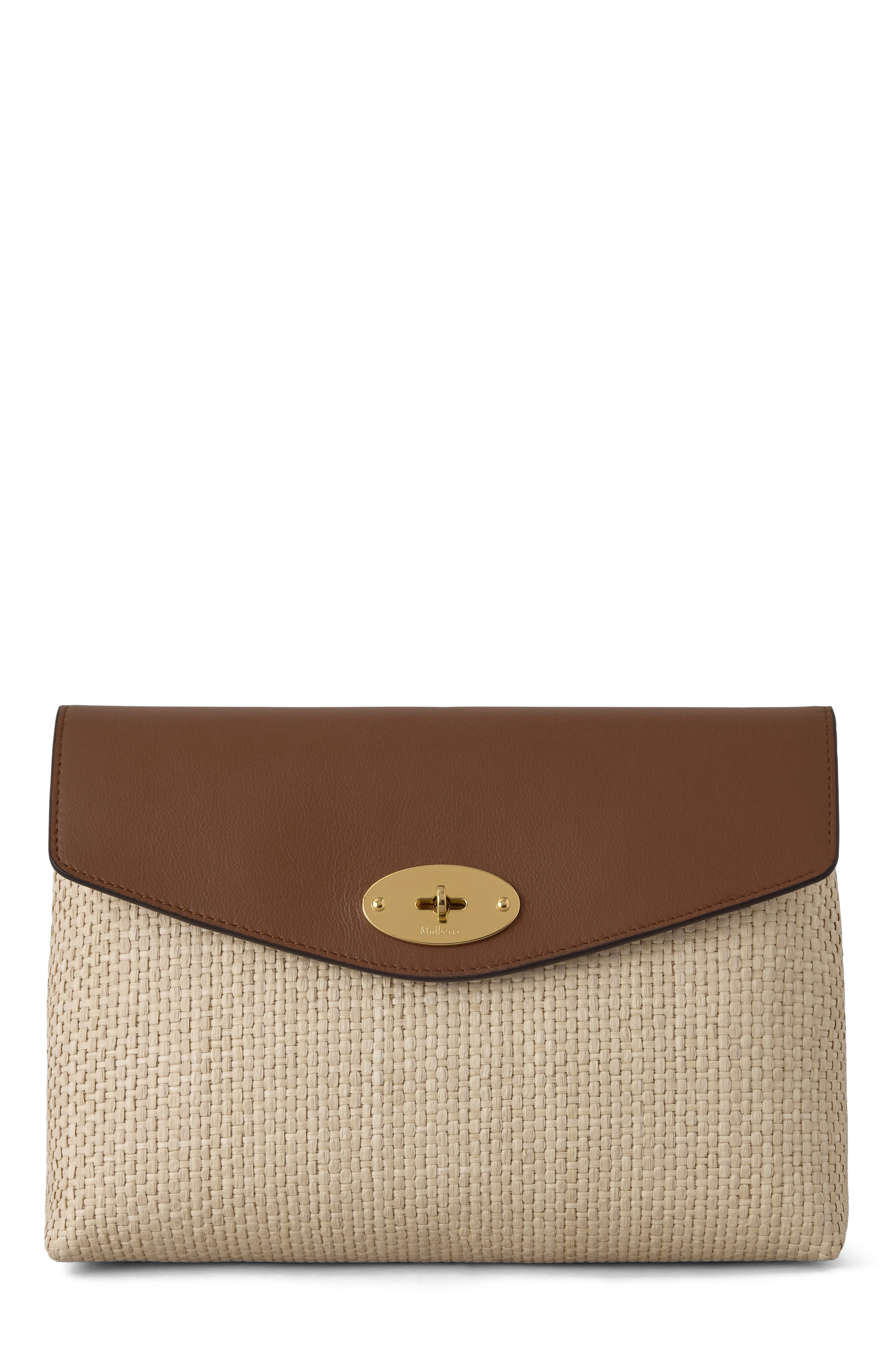 Mulberry Large Darley Cosmetic Pouch in Ecru-Bright Oak at Nordstrom