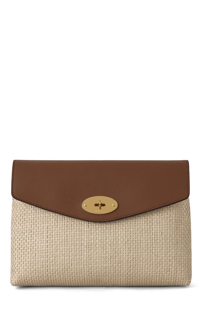 Mulberry Large Darley Cosmetic Pouch, Main, color, Ecru-Bright Oak