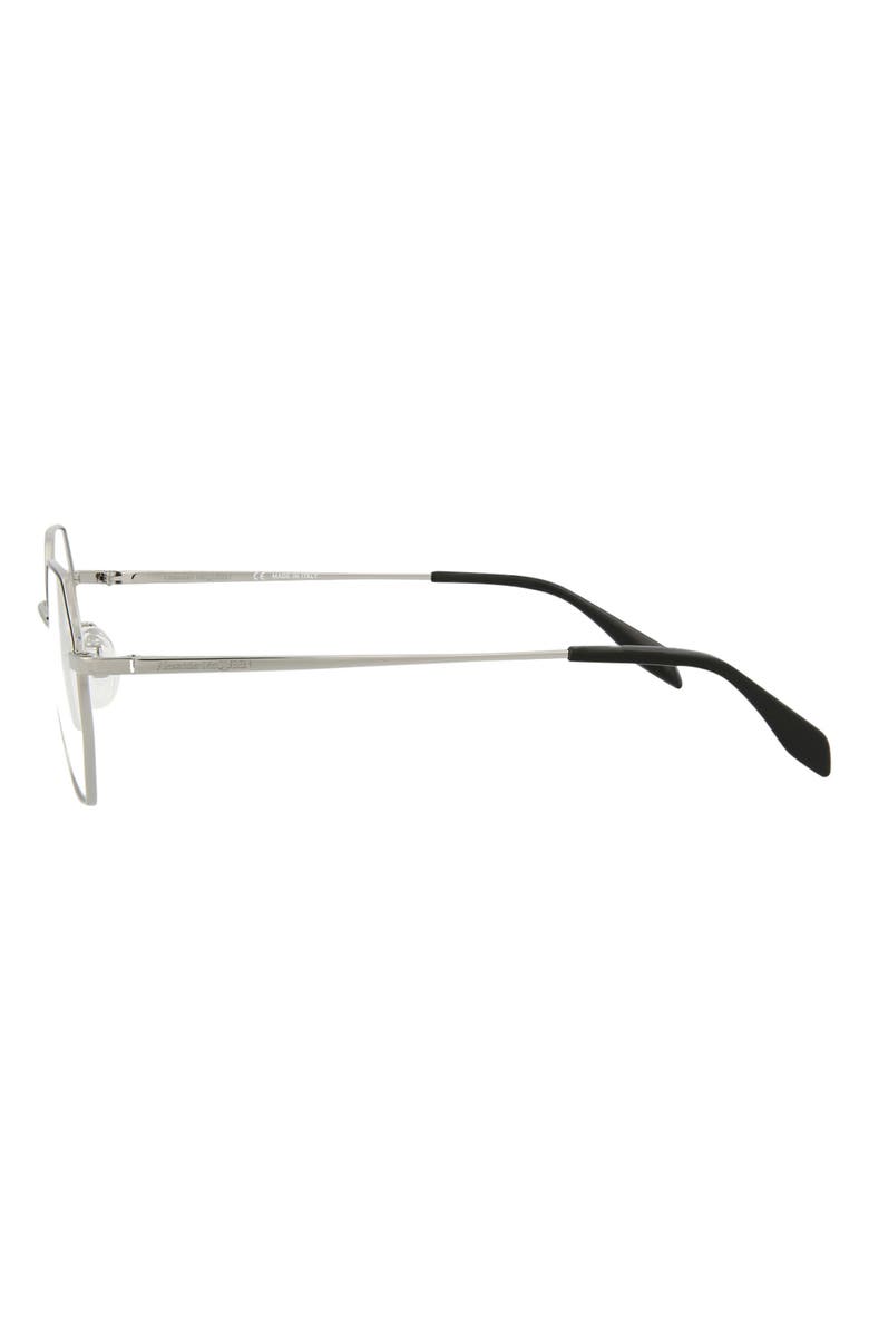 McQueen 49mm Angled Wire Optical Frames, Alternate, color, Ruthenium Black