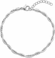 Spero London Bead Chain Twisted Sterling Silver Bracelet