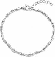 Spero London Bead Chain Twisted Sterling Silver Bracelet