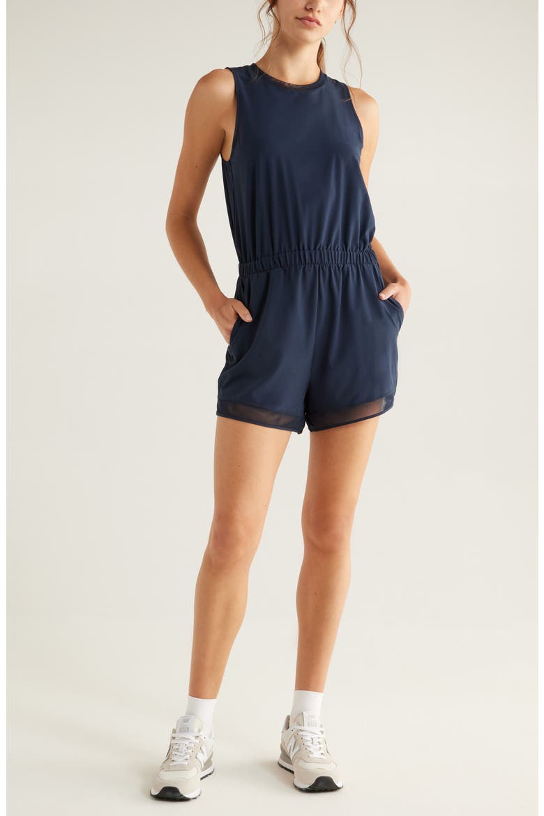 Getaway Sleeveless Romper, Main, color, NAVY SAPPHIRE