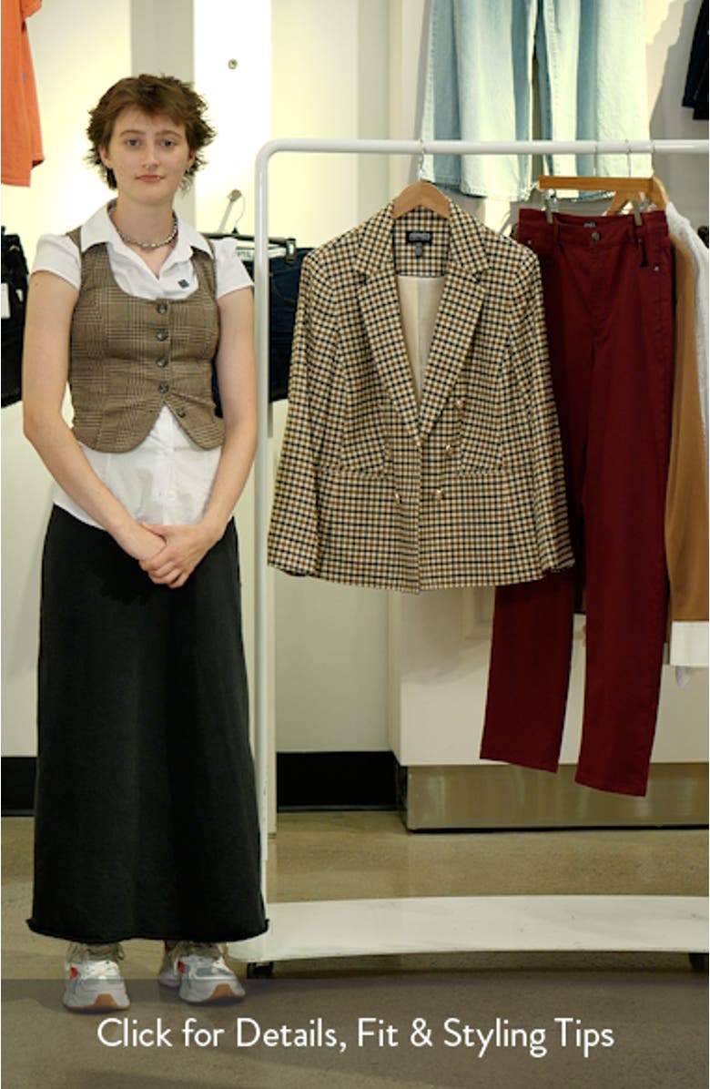 Check Faux Double Breasted Blazer, sales video thumbnail