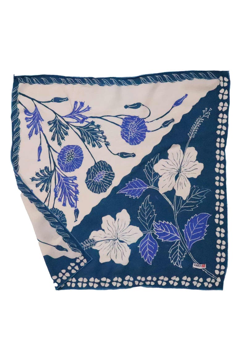 Full Hand Drawn Batik Tulis Bandana, Main, color, Hibiscus Poppy Flowers