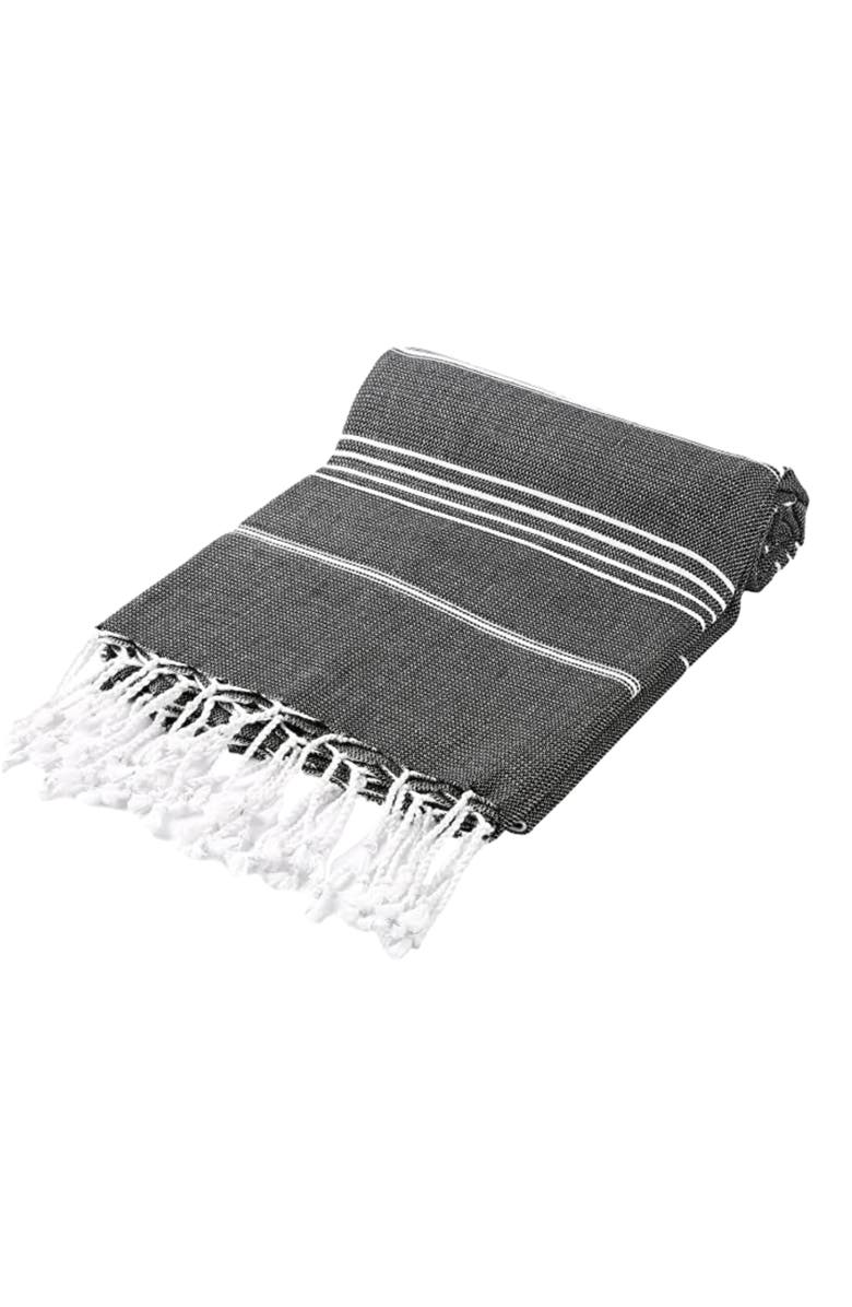 Eco Hilana Pure Series Sustainable Turkish Towel, Alternate, color, Black