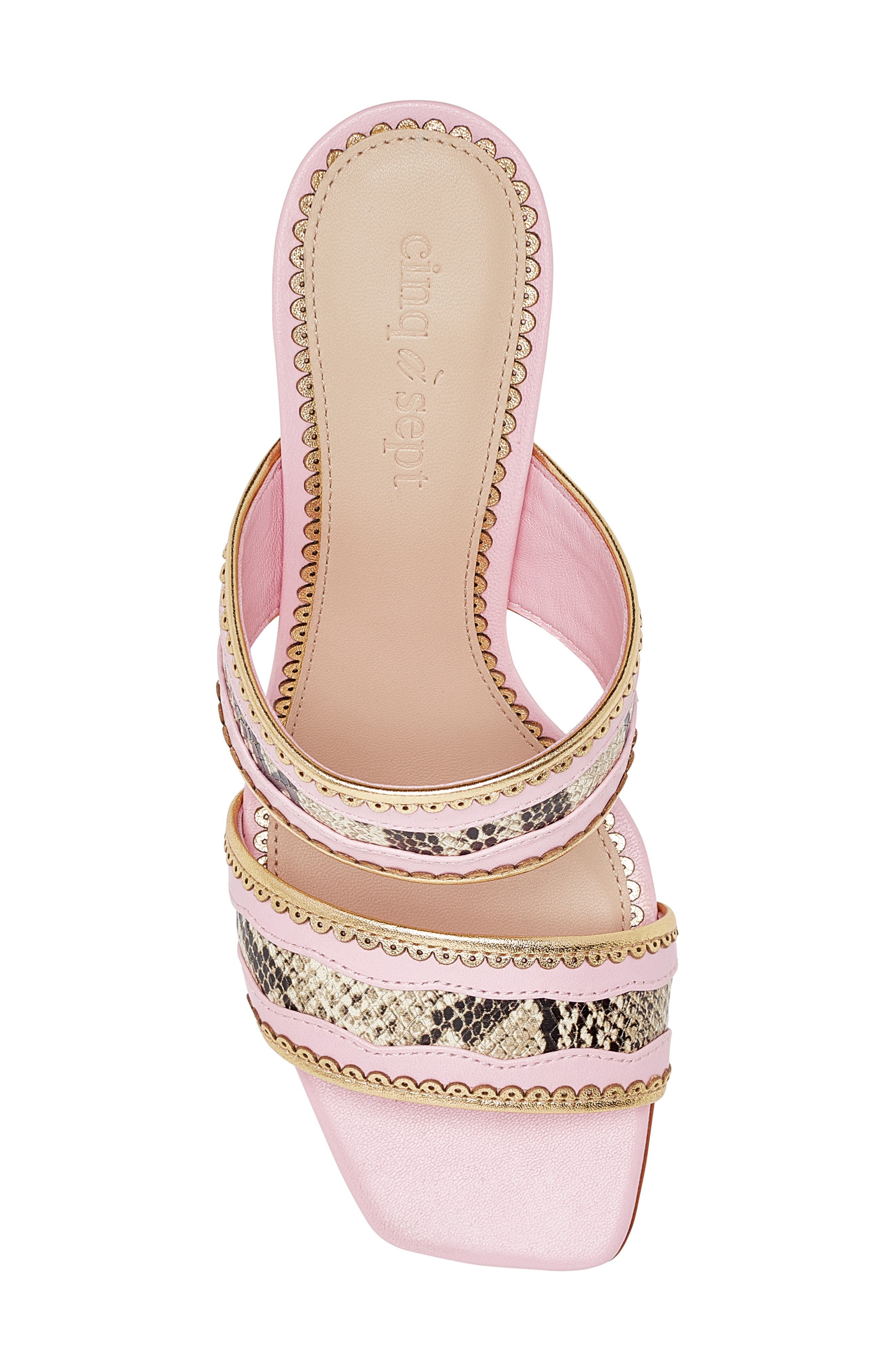 Cinq à Sept Rosalie Slide Sandal, Alternate, color, Venus Pink/ Gold
