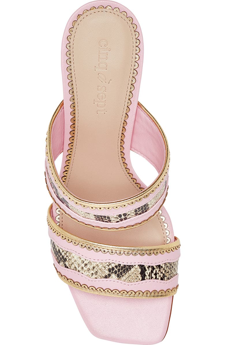 Cinq à Sept Rosalie Slide Sandal, Alternate, color, Venus Pink/ Gold