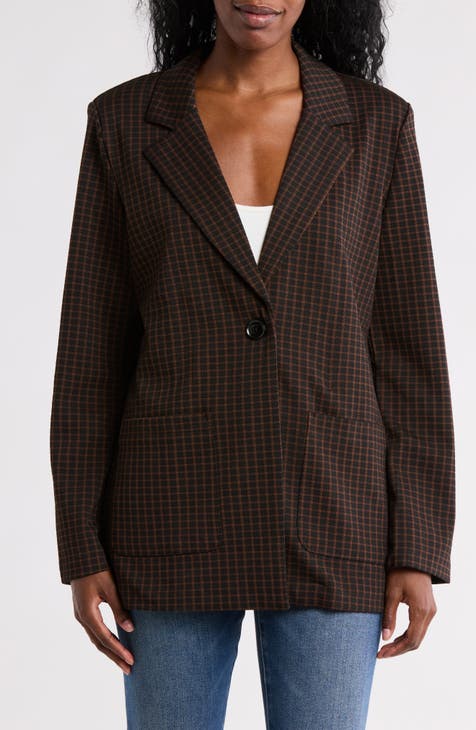 Betty Plaid Knit Blazer