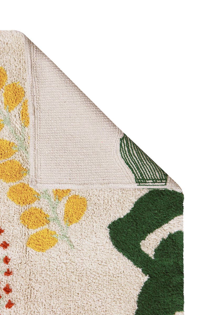 Lorena Canals Botanic Print Washable Cotton Rug, Alternate, color, Green Multi