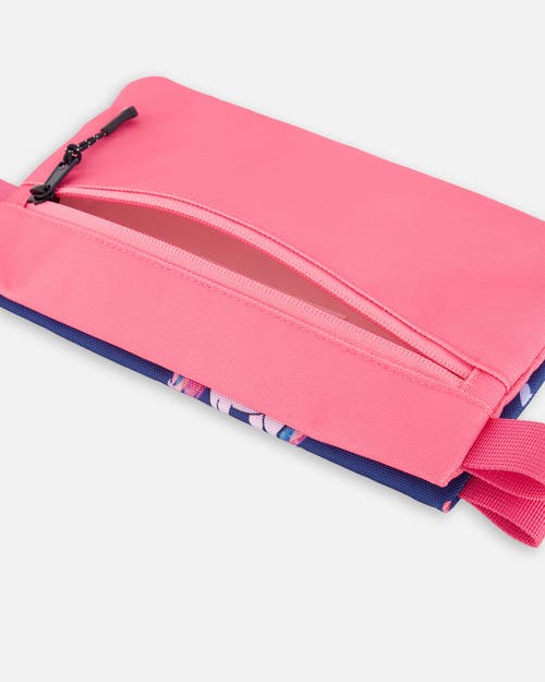 Deux Par Deux Double Pencil Case Unicorn In Blue