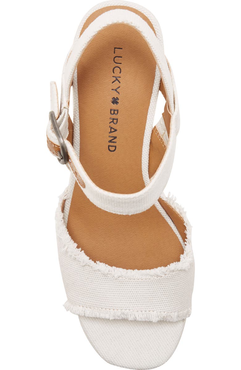 Lucky Brand Mindra Espadrille Wedge Sandal, Alternate, color, White Fabric