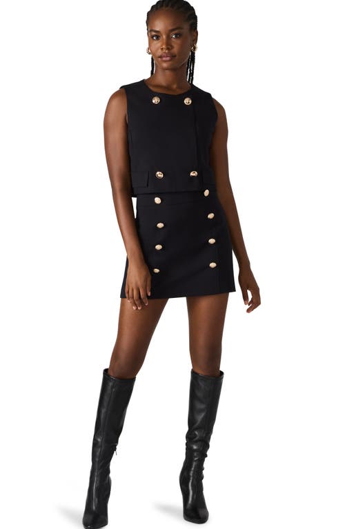 Steve Madden Hadley Double Breasted Vest In Black
