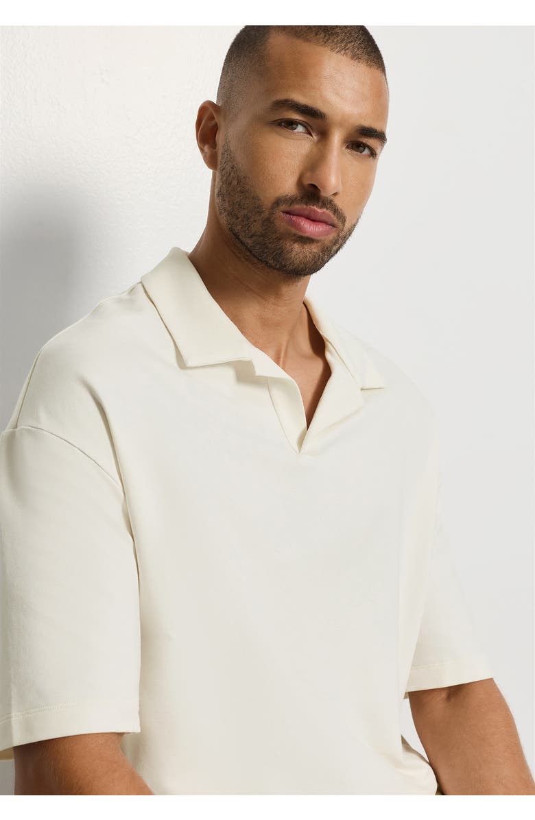 Hanro Natural Living Organic Cotton Collar Sweatshirt, Alternate, color, Misty White