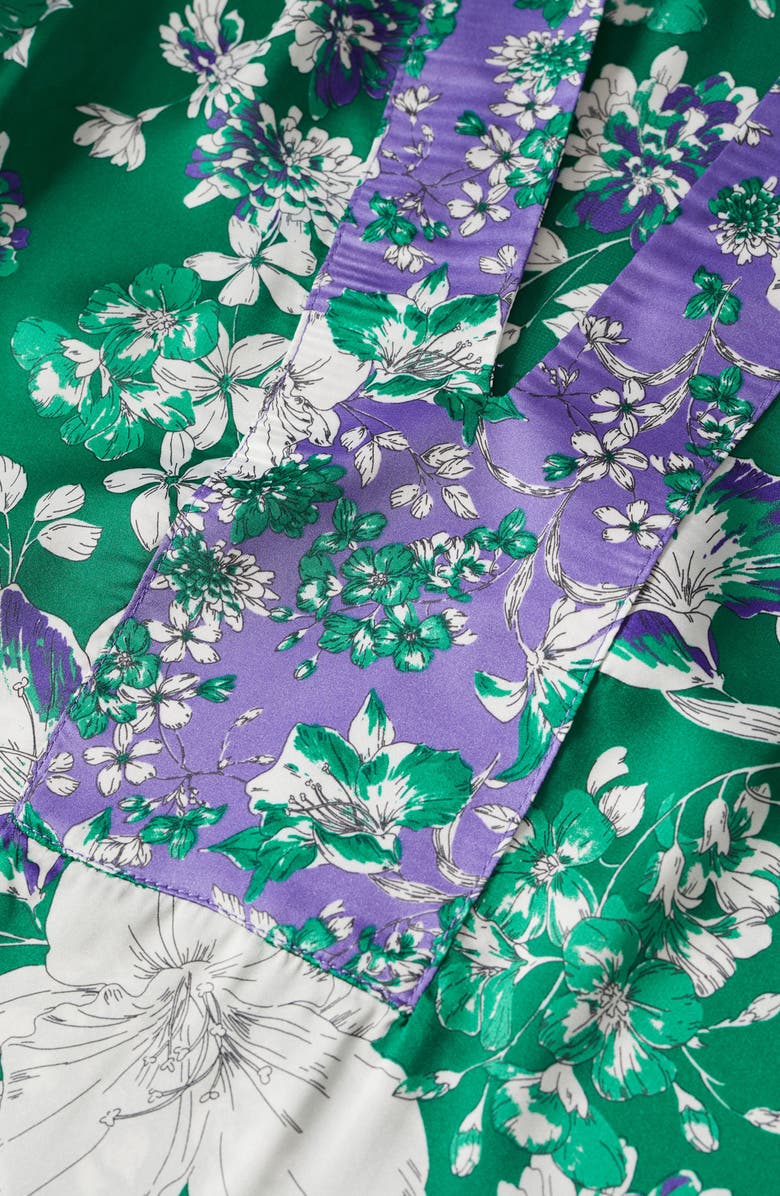 MANGO Floral Split Neck Blouse, Alternate, color, 