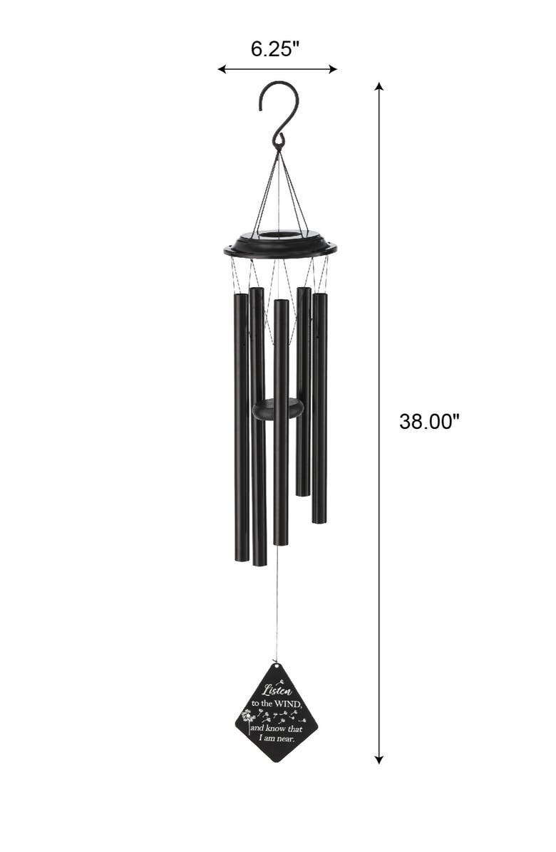 Glitzhome 38"H Metal Black Windchime, Alternate, color, Black