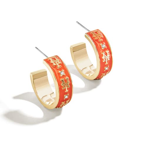 x BaubleBar New York Mets Enamel Hoop Earrings