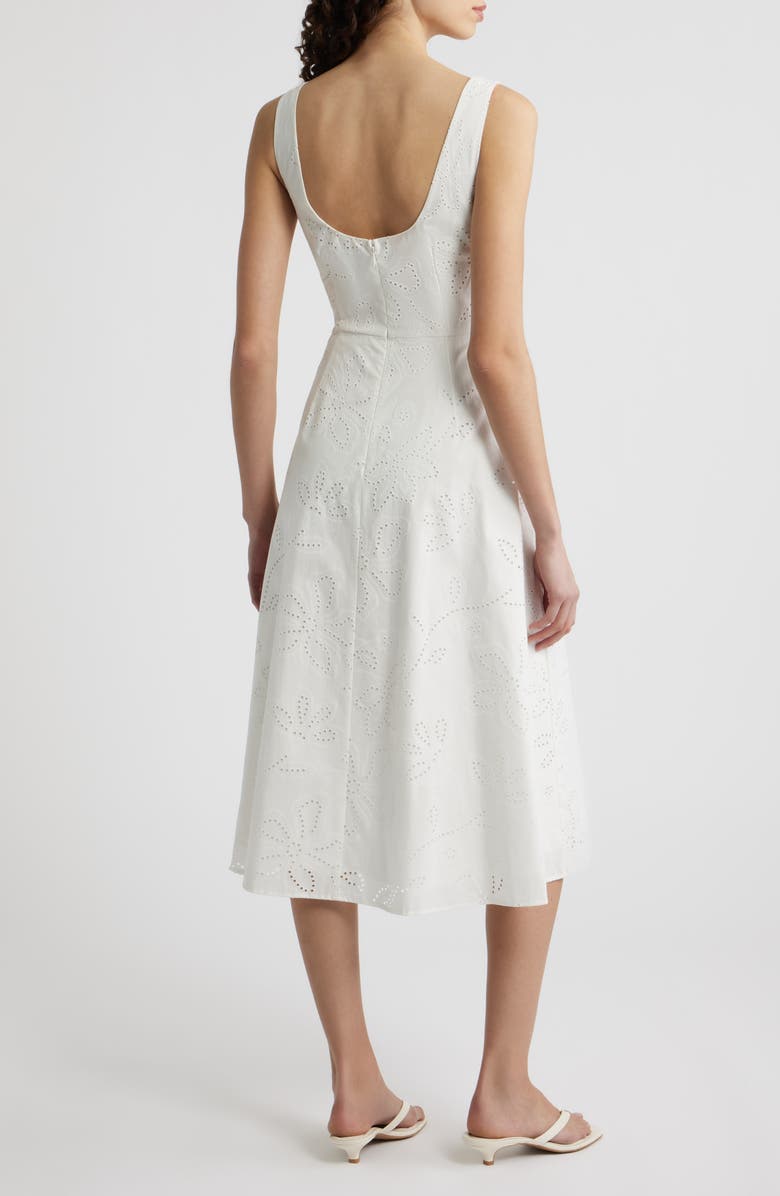 Sam Edelman Eyelet Sleeveless Fit & Flare Midi Dress, Alternate, color, White