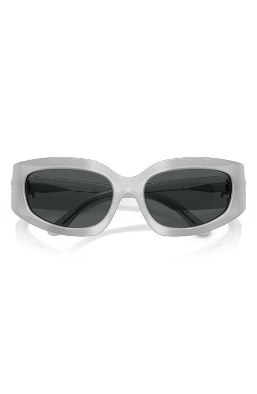 Tory Burch 57mm Irregular Sunglasses In Dark Grey