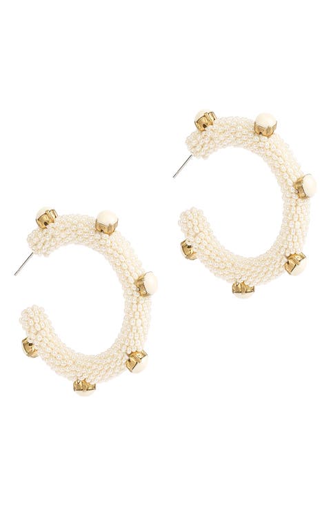 Hayes Beaded Hoop Earrings