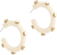 Deepa Gurnani Hayes Beaded Hoop Earrings