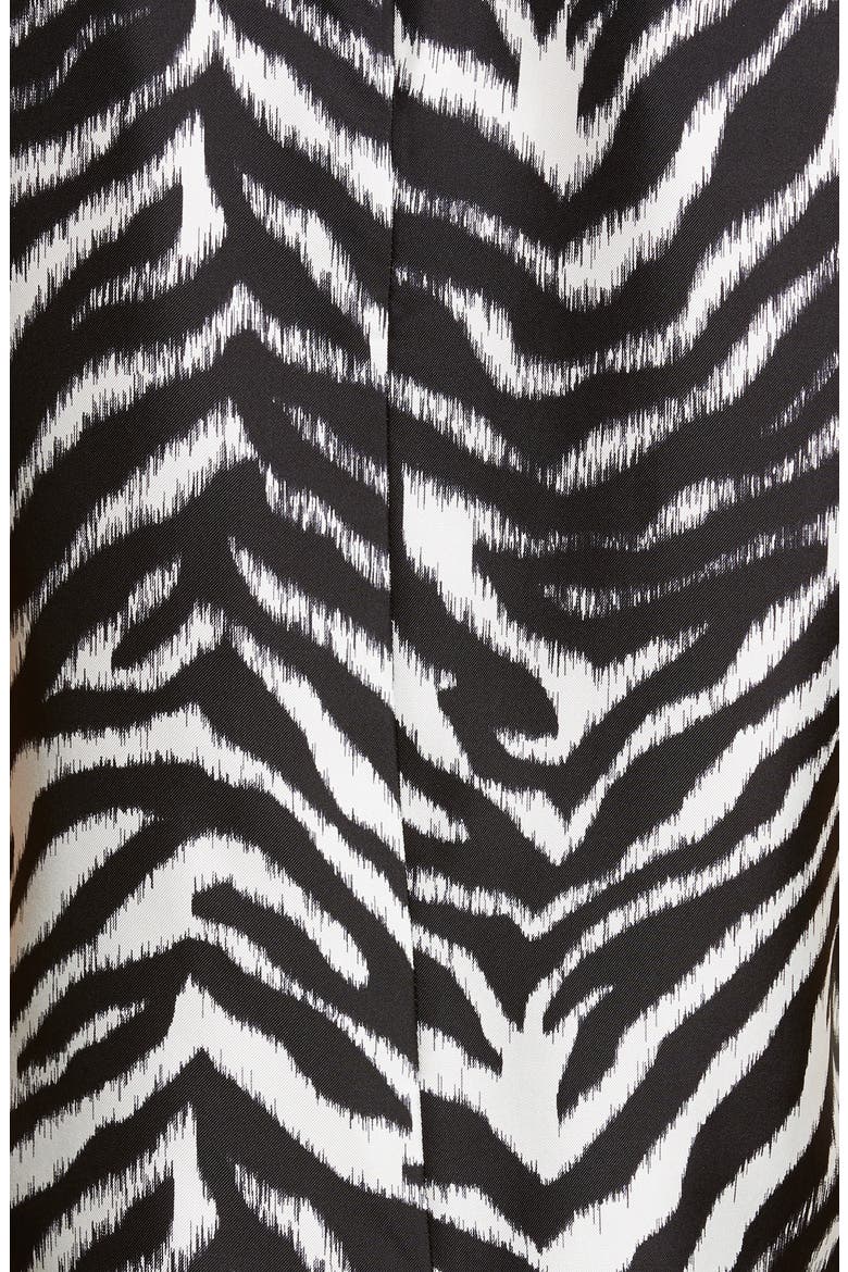 Drape Neck Zebra Print Silk Shell, Alternate, color, CAVIAR/ WHITE MULTI