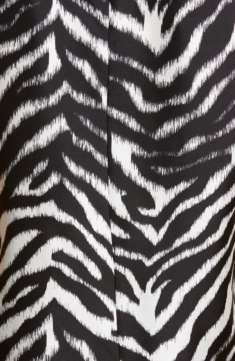 St. John Collection Drape Neck Zebra Print Silk Shell, Alternate, color, 