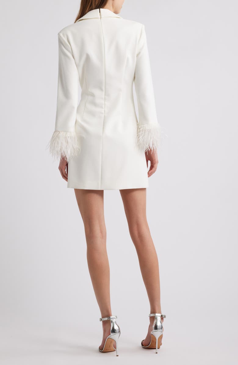 LIKELY Gloria Feather Double Breasted Long Sleeve Blazer Minidress, Alternate, color,