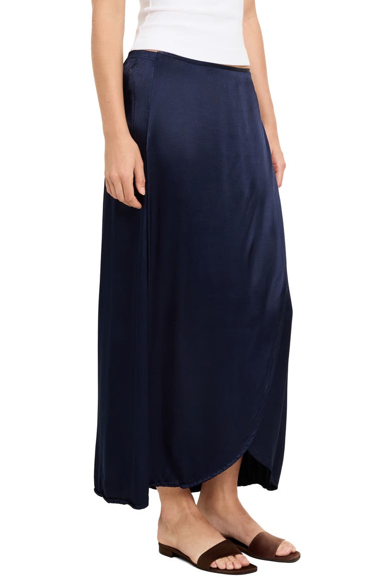 Diane Satin Wrap Midi Skirt, Alternate, color, NOCTURNAL