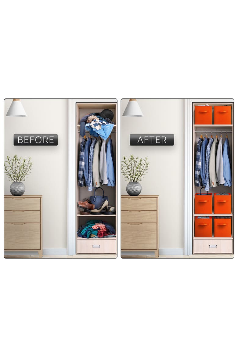 8-Pack Collapsible Storage Cubes, Alternate, color, ORANGE