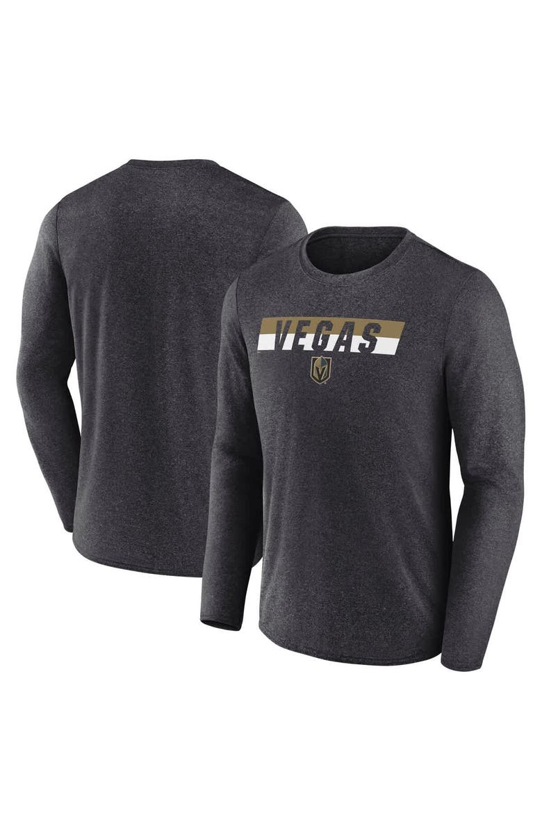 FANATICS Men's Fanatics Heather Charcoal Vegas Golden Knights Transition Long Sleeve T-Shirt, Alternate, color, Heather Charcoal