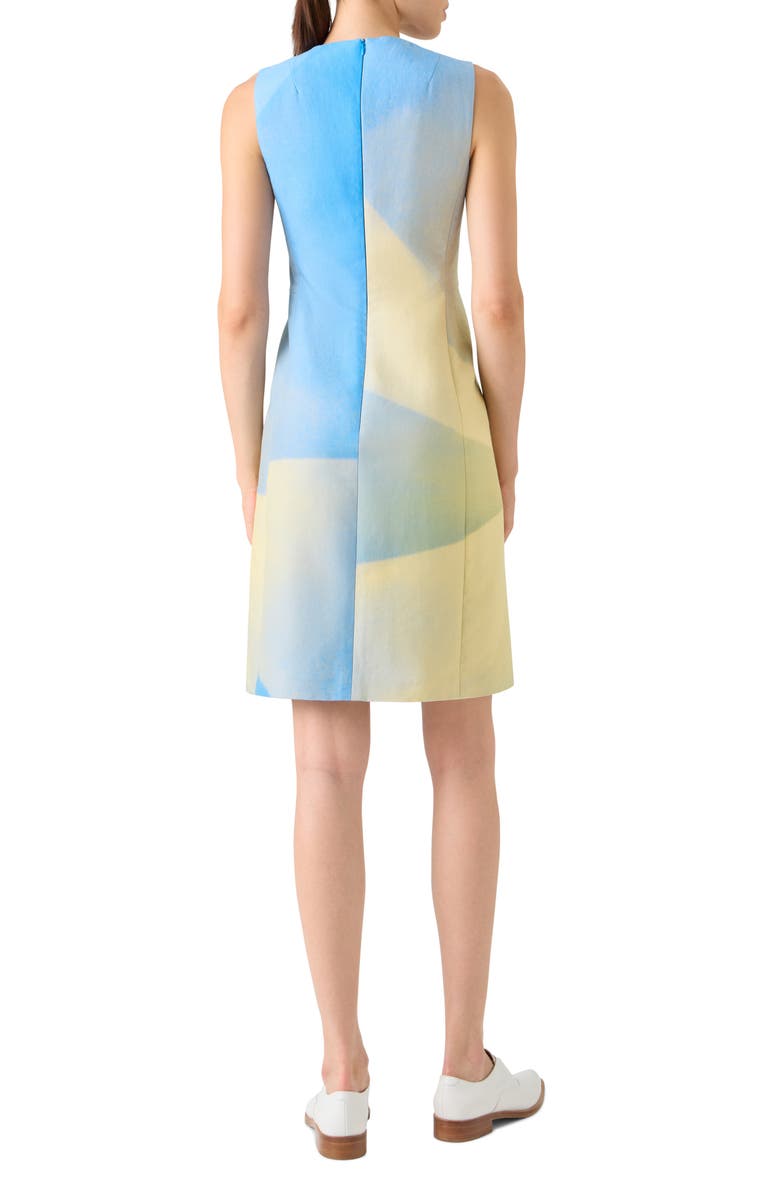Akris Sunbeam Double Face Silk & Cotton Blend Sheath Dress, Alternate, color, Yellow Multi