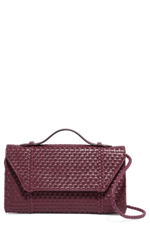 Aimee Kestenberg Chelsea Woven Lether Convertible Clutch in Royal Plum 