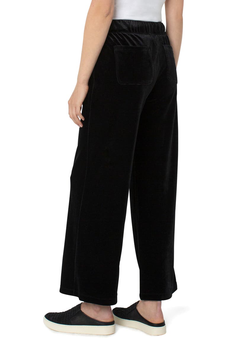 Wide Leg Velvet Pants, Alternate, color, BLACK
