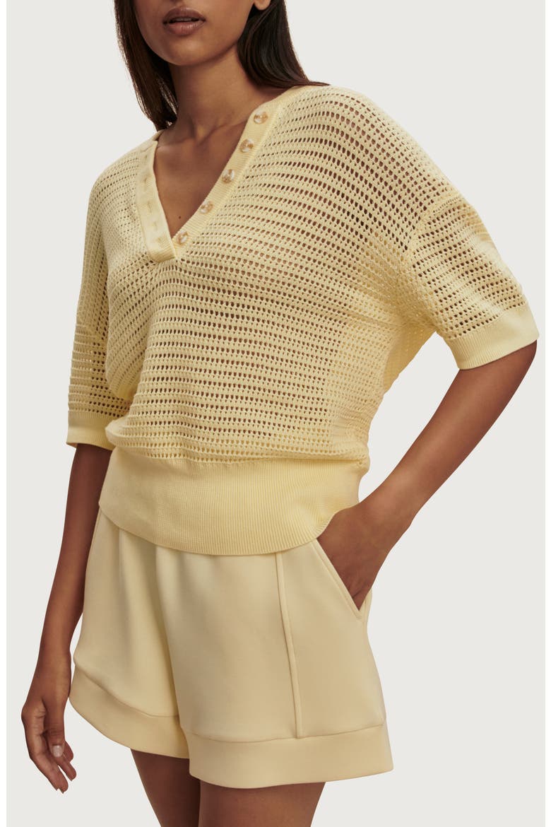 Callie Sheer Knit Cotton Top, Alternate, color, ANISE FLOWER