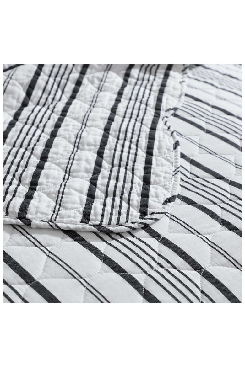 Stripe Perfection 3-Piece Queen Quilt & Sham Set, Alternate, color, DARK GREY