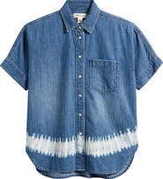 Madewell Shibori Short Sleeve Denim Shirt