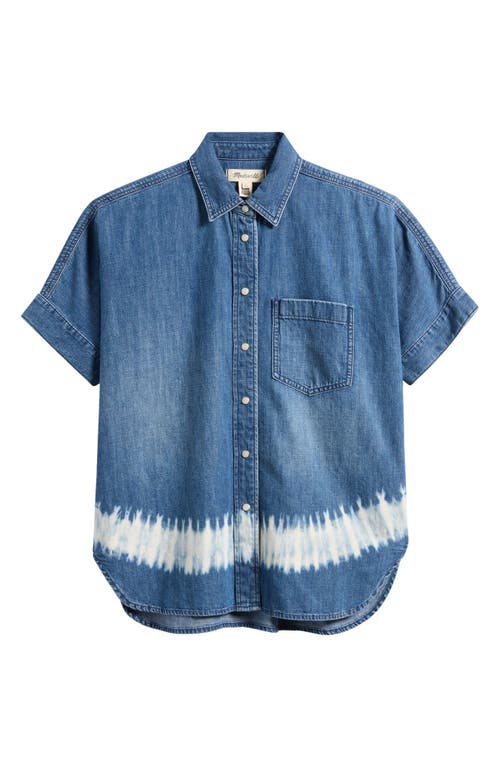 Madewell Shibori Short Sleeve Denim Shirt In Blue