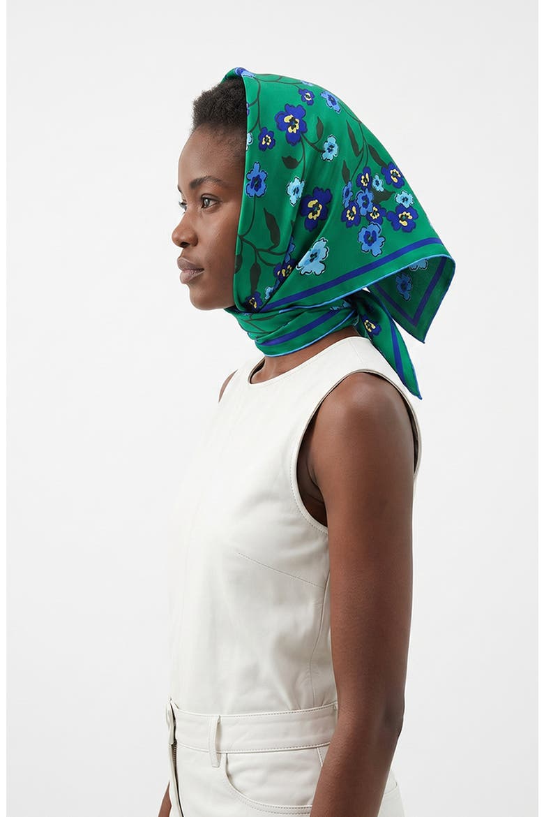 Emerald Echo Double Sided Silk Scarf, Alternate, color, Green
