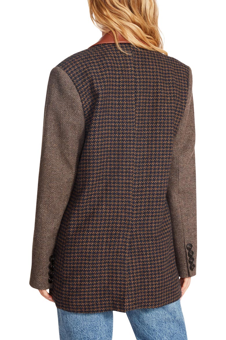 Kelly Mixed Media Blazer, Alternate, color, PEACOAT NAVY