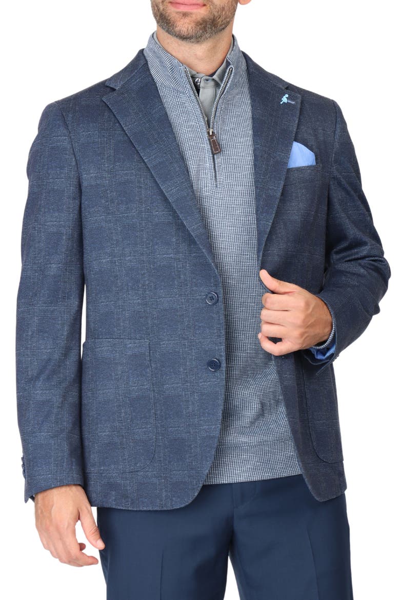 Unconstructed Shadowplaid Sport Coat, Alternate, color, NAVY
