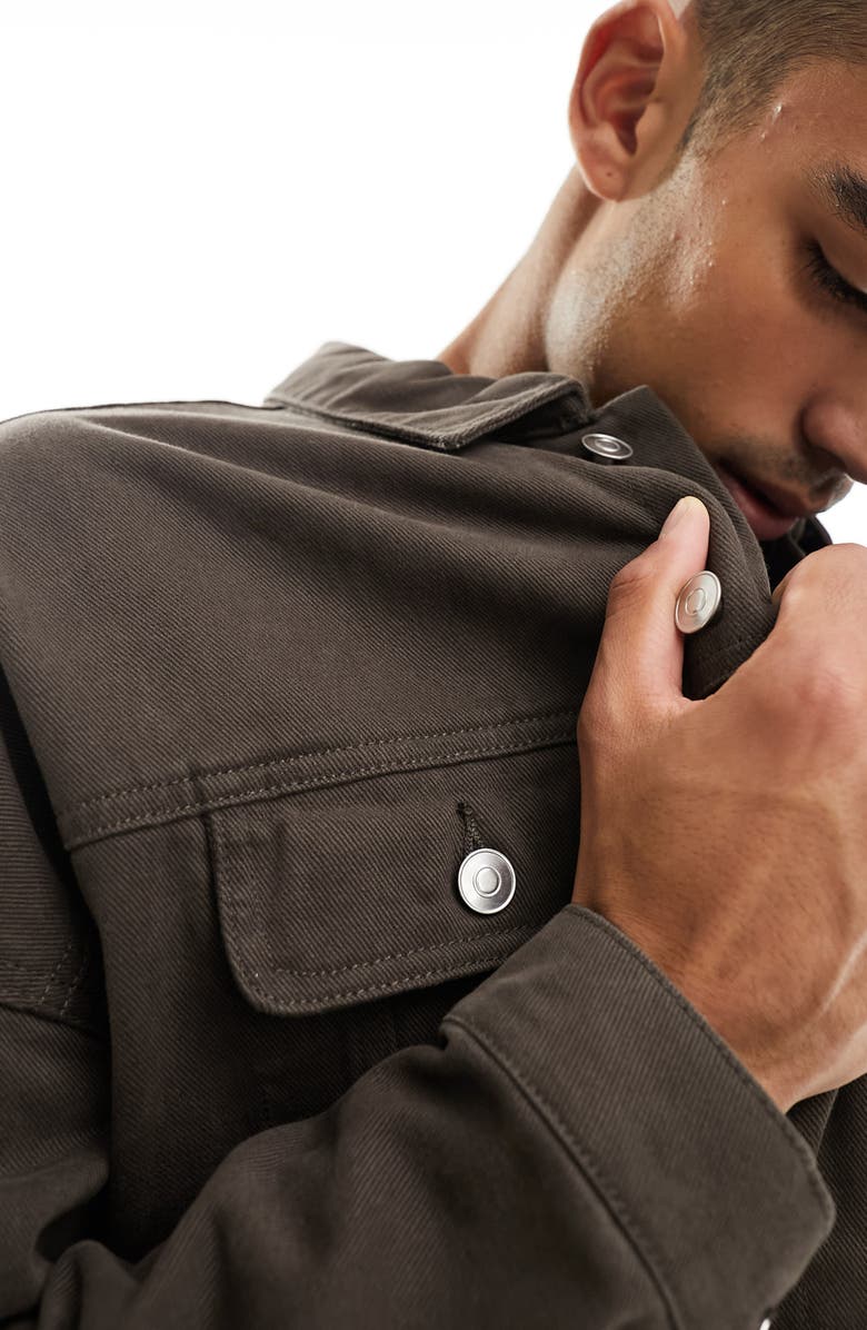 ASOS DESIGN Oversize Western Trucker Jacket, Alternate, color,