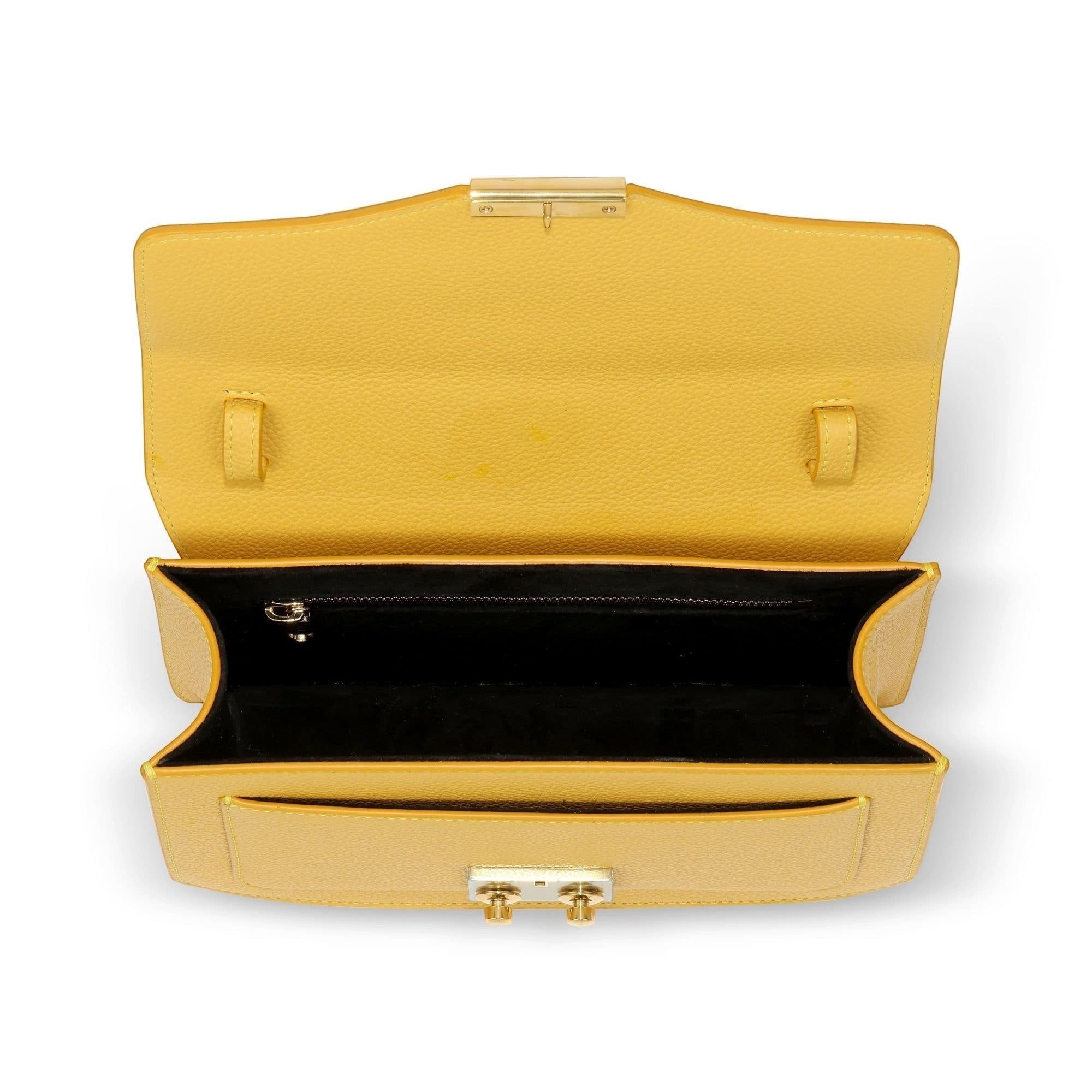 Emma Leather Satchel, Alternate, color, Yellow