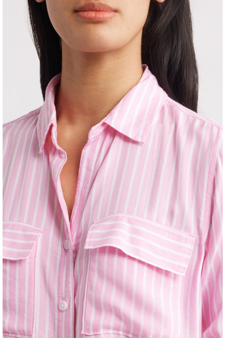 Fallon Crop Button-Up Shirt, Alternate, color, CACTUS BLOSSOM