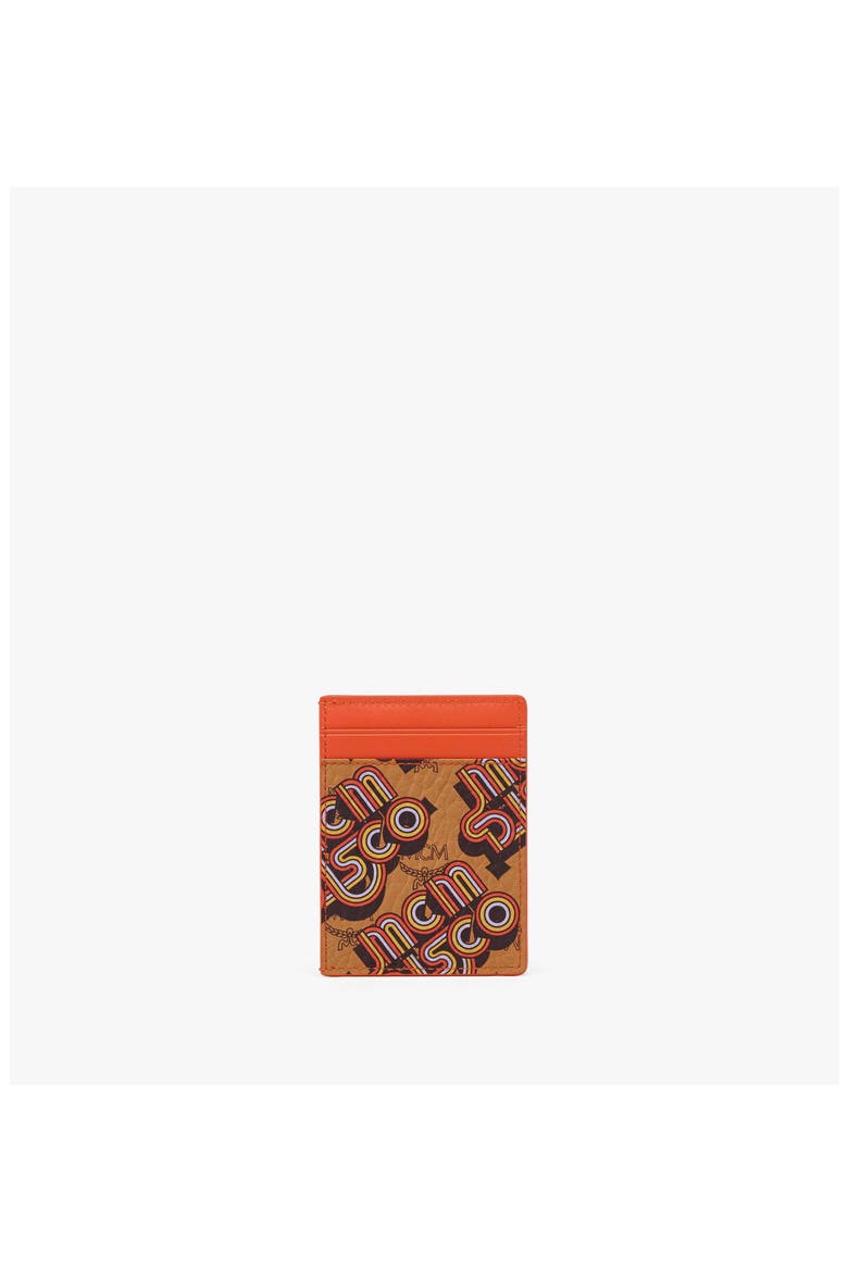 Aren Card Case in Disco Visetos, Alternate, color, Cognac