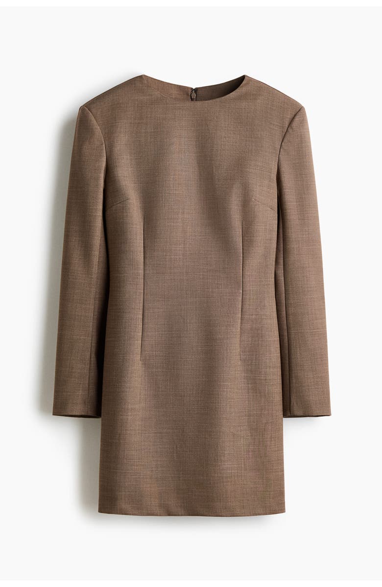 H&M Shoulder-pad Dress, Main, color, Taupe