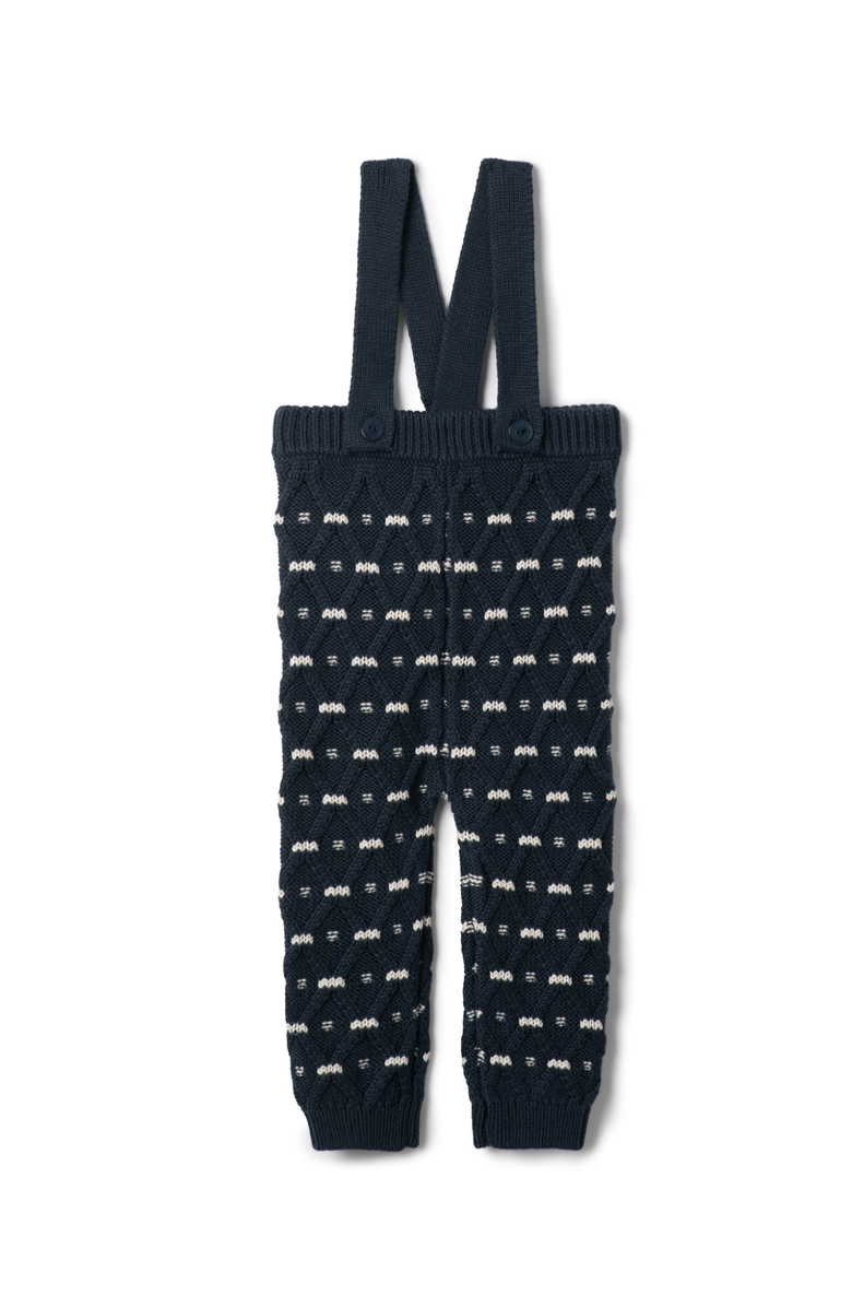 Charlotte & George Diamond Textured Stripe Knit Overall, Main, color, Ink