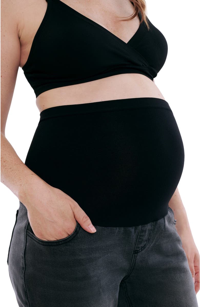 MOTHERHOOD MATERNITY Secret Fit Over the Belly Slim Straight Leg Jeans, Alternate, color, Black