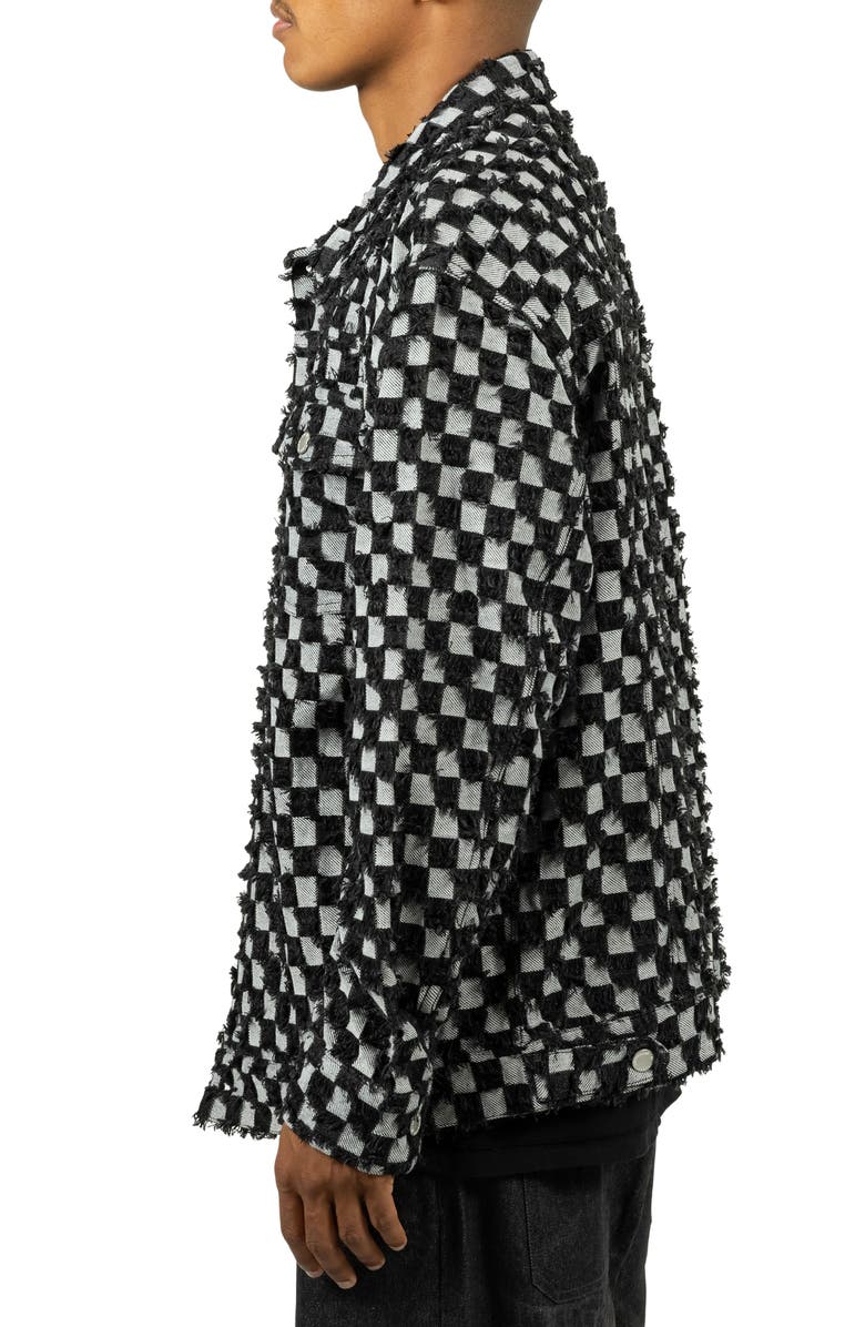 PLEASURES Curfew Checker Trucker Jacket, Alternate, color, 